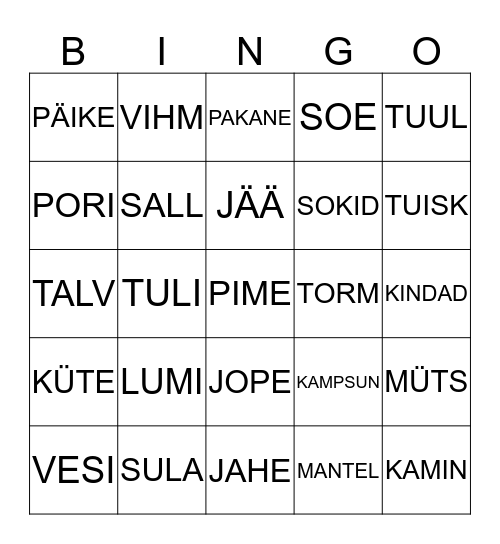 LUGEMISBINGO Card