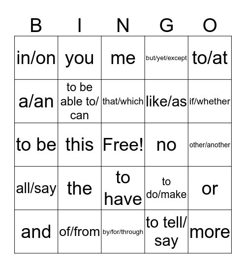 Maddy's Bingo card Bingo Card