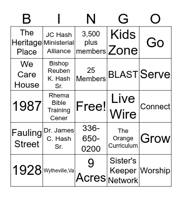 SEASONS CONNECT =- SPWOC Bingo Card