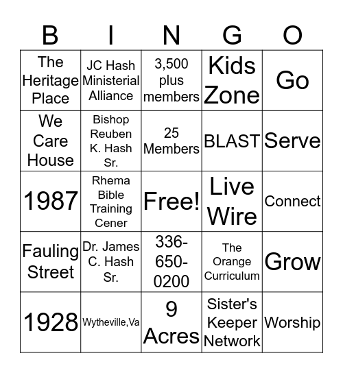 SEASONS CONNECT =- SPWOC Bingo Card