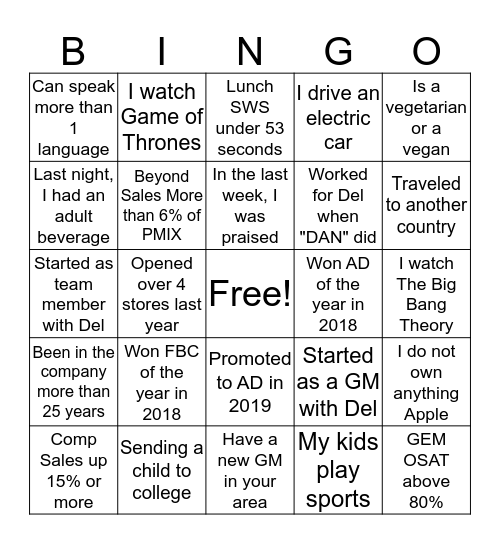 ASL Summit Bingo Card