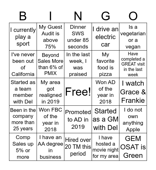 ASL Summit Bingo Card