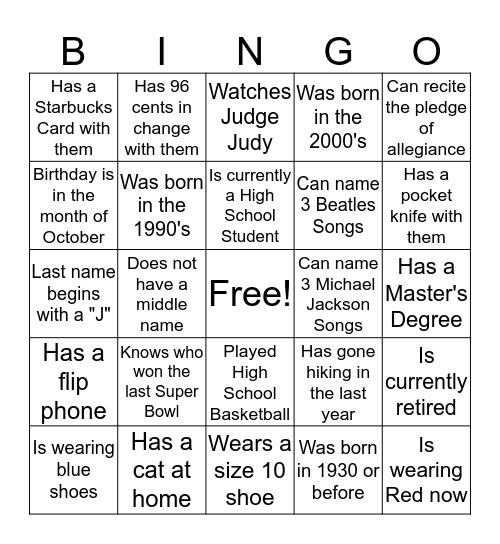 ERA JOHNSON'S Legacy 2019 Picnic  Bingo Card