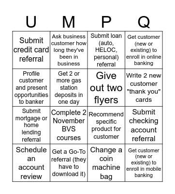 Lombard Bingo Card