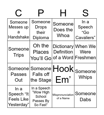 Graduation Bingo Card