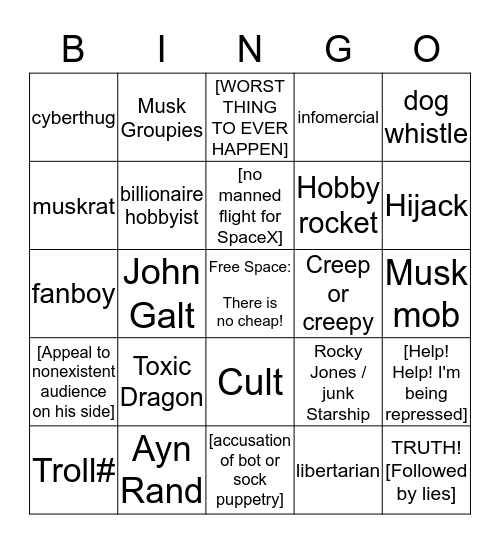 Gary Church Bingo v. 1.1 Bingo Card