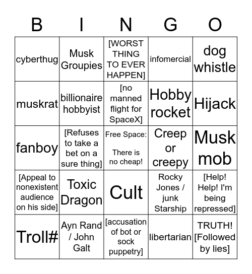 Gary Church Bingo v. 1.15 Bingo Card