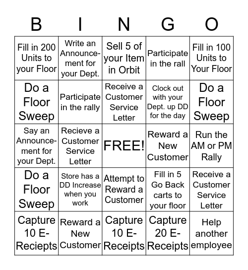 Roseville Rock Star Bingo Card Bingo Card