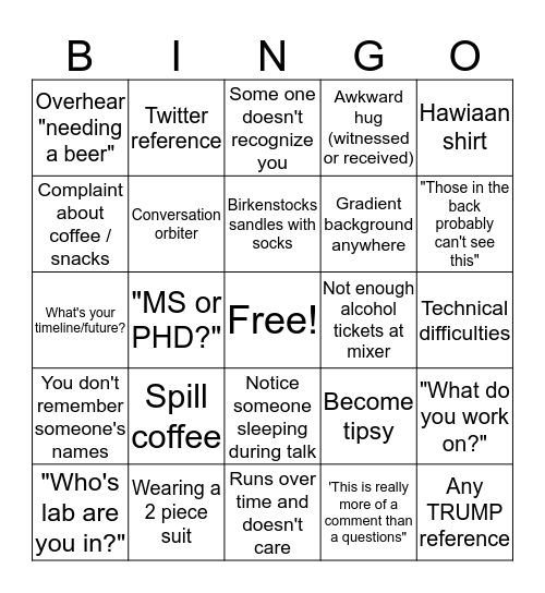 SFS 2019 Bingo Card