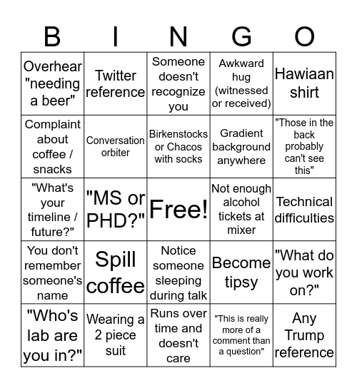 SFS 2019 Bingo Card