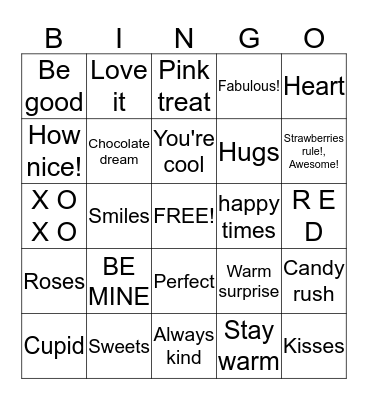 Valentine's Day Bingo Card