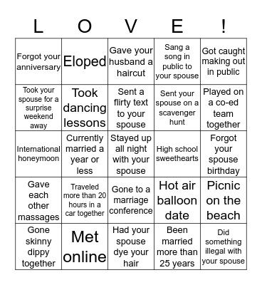 Have you ever???? Bingo Card