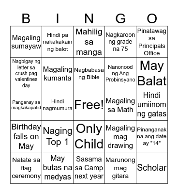 HUMAN BINGO Card