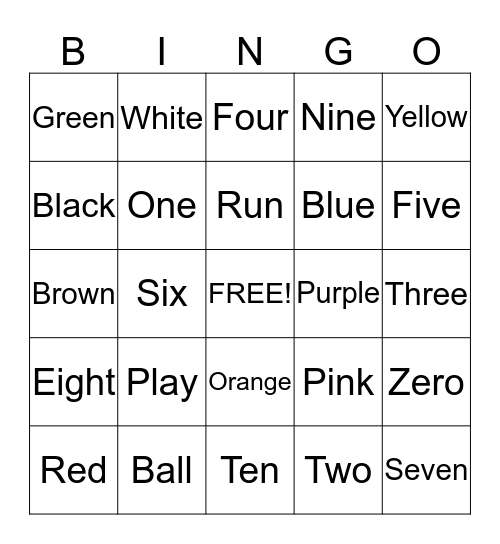 Sight Words 1 Bingo Card