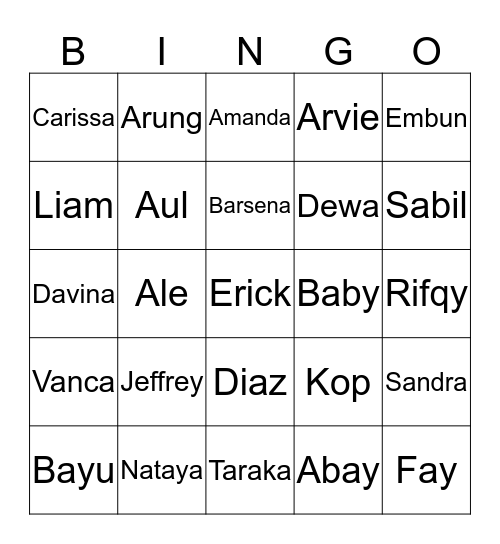 Bingo BLIMP with Carissa Bingo Card