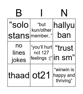 NCTZEN BINGO Card