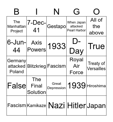 #4 Bingo Card