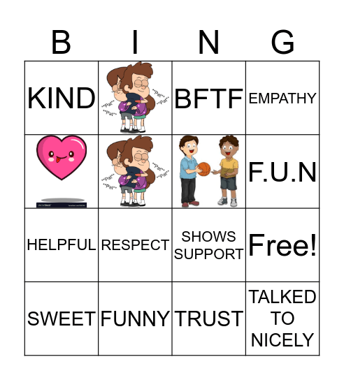 Good Friend Bingo Card