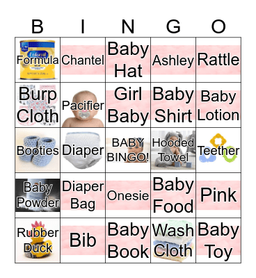 Baby Shower Bingo Card