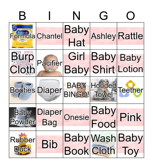 Baby Shower Bingo Card