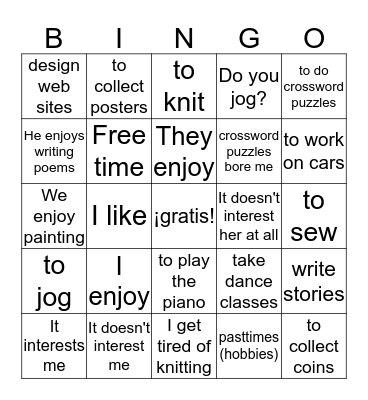 Es2 Un5 Vocab 2 Bingo Card