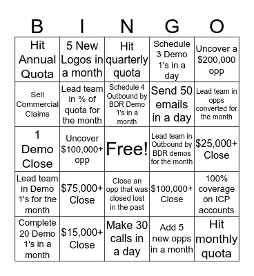 Definitive Sales Bingo Card