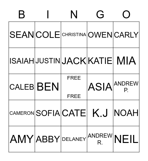K. CULBERT CASA  Bingo Card