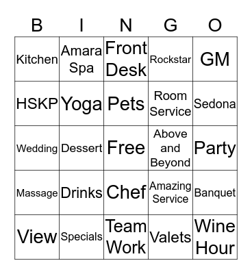 Amara Bingo  Bingo Card
