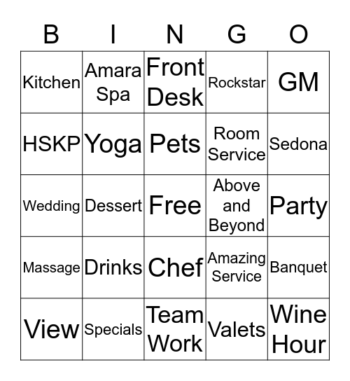 Amara Bingo  Bingo Card