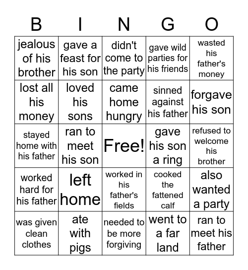 Which Character Did It? Bingo Card