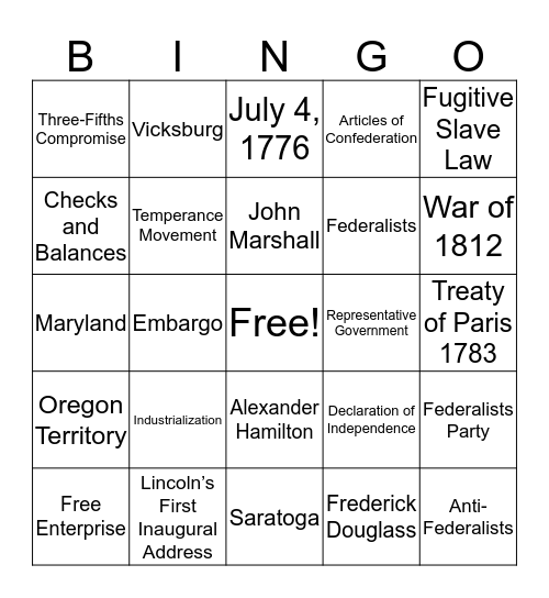 Top 90 Review Bingo Card