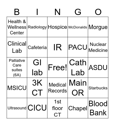 Where is..... Bingo Card