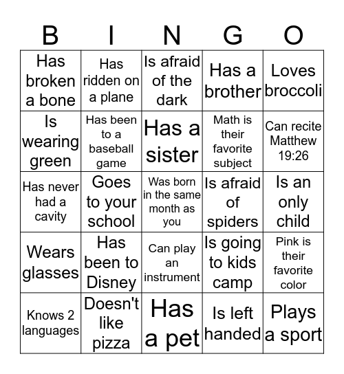 Find Someone Who... Bingo Card