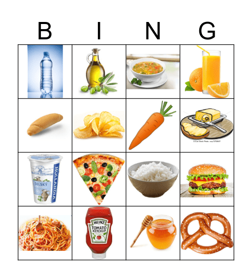 FOOD Bingo Card