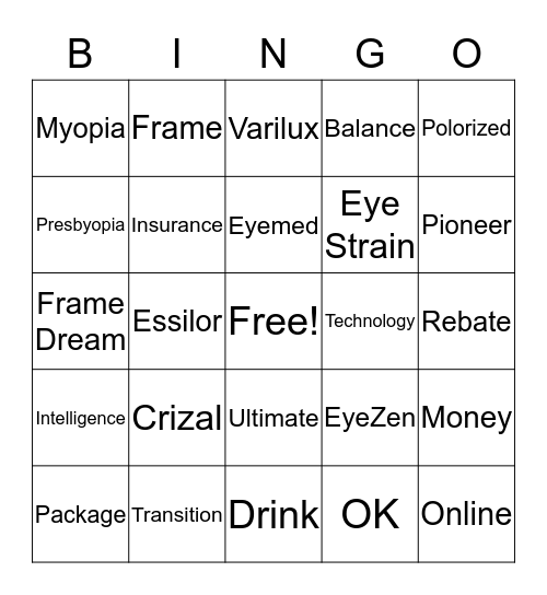 Vision Source Bingo Card