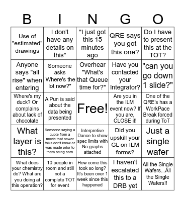 TOT Bingo Card