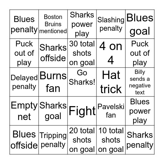 GO SHARKS!! Bingo Card