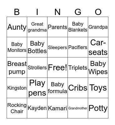 BABY BINGO Card