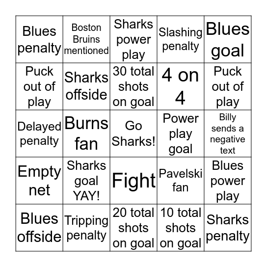 GO SHARKS! Bingo Card