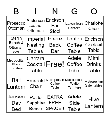 Spring 2019 Line Product Bingo Card