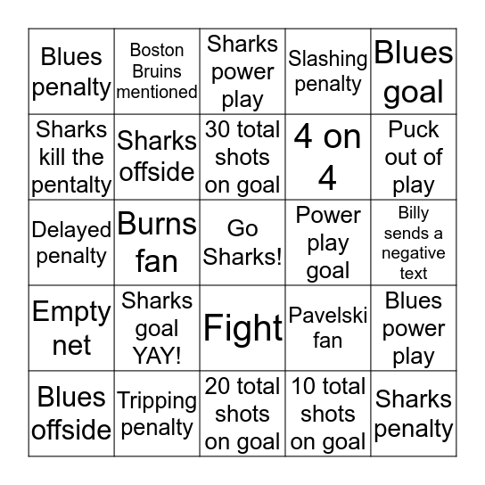 GO SHARKS! Bingo Card