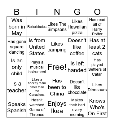 Mel and Dan Wedding Bingo Card