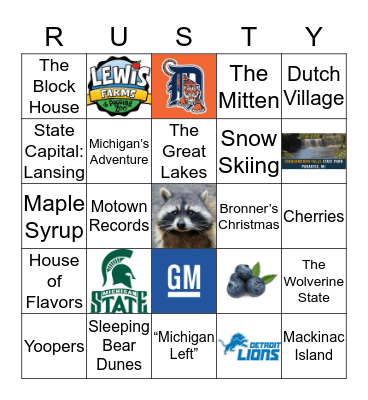 Rusty ❤️‘S Michigan Bingo Card