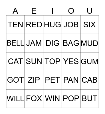 Name That Sound Bingo Card