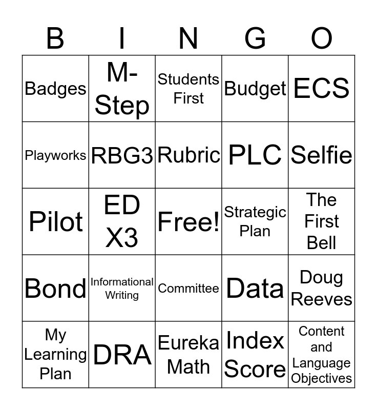 Dearborn Public SchoolsBingo Card