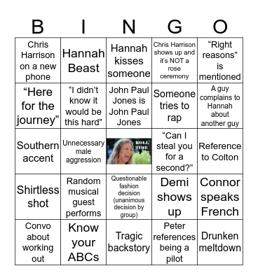 Bachelorette Bingo Card
