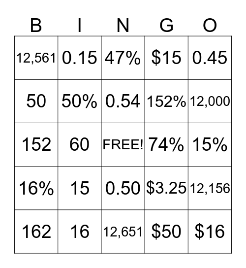 Bingo Card