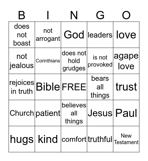 Love Chapter Bingo Card