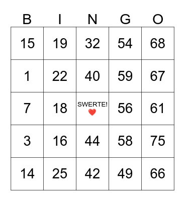 GEE DEE CEE  Bingo Card