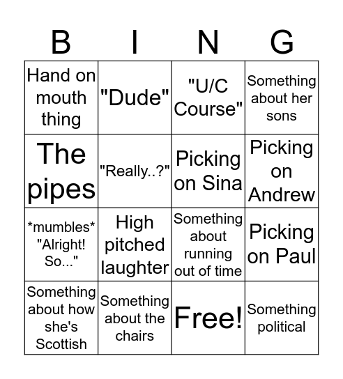 mackay Bingo Card